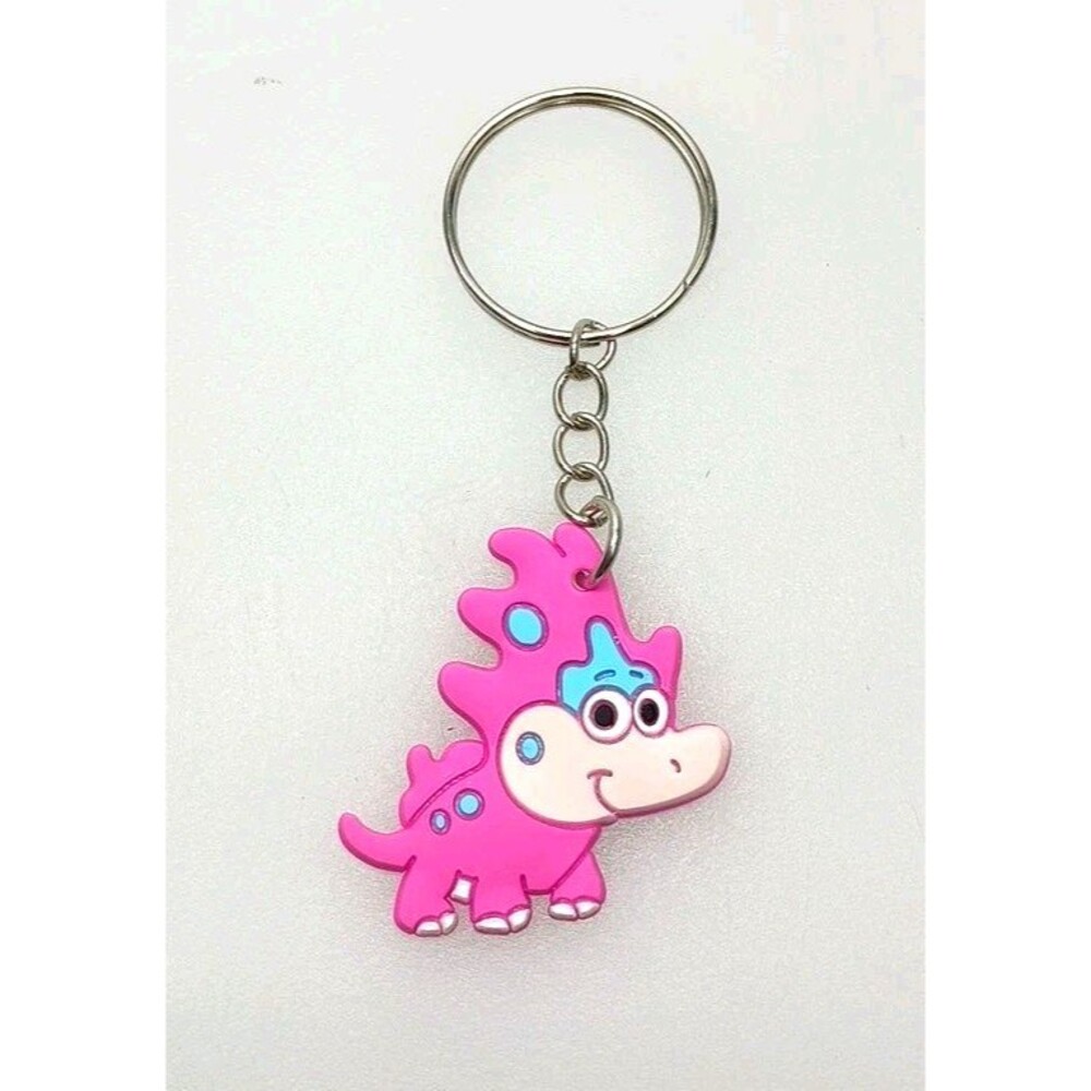 Cute Pink Dinosaur Keychain Kawaii Bag Charm Kids Gift Key Ring